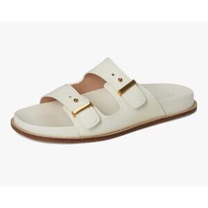 NIB Womens Cole Haan Marisol Footbed Sandals Ivory Patent Leather Size 8/EU 38.5